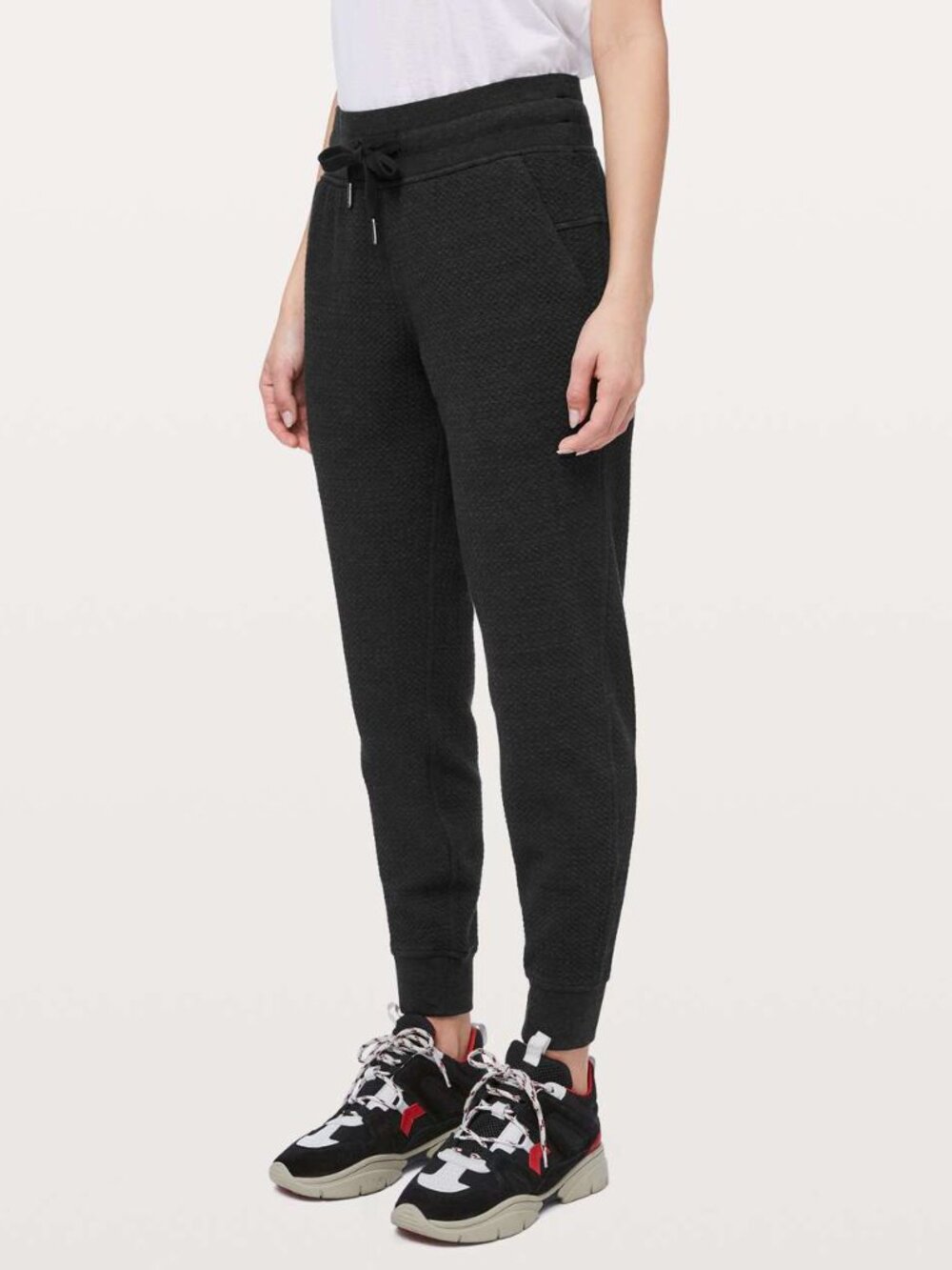 Lululemon Warm Down Jogger in Heathered Core Black